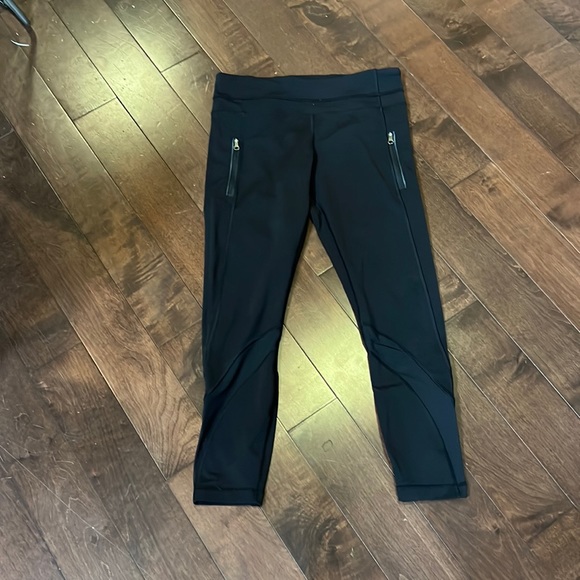 Size 8 Full Length Black Lululemon Leggings with Zippers - Picture 1 of 2